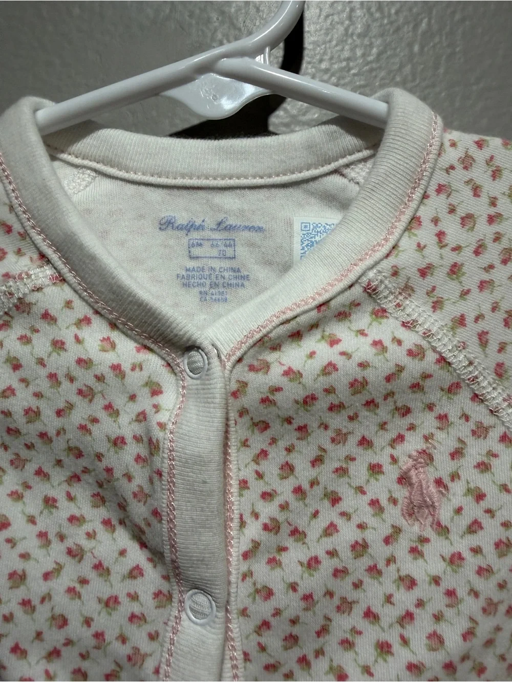 Ralph Lauren 100% cotton Floral onesie size 6 months